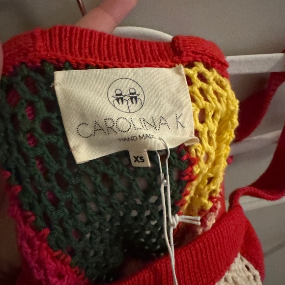 XS, NWT, Carolina K, Vera Crochet Dress, multicolor, Maxi length, 100% Cotton - Picture 11 of 15